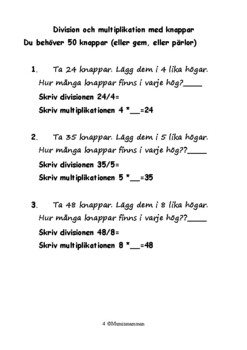 Multiplikation och division hör ihop (Svenska) by Moomin Mum | TpT