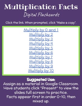 Preview of Multiply 0-10 Digital Flash Cards *Bundle*
