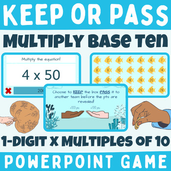 Preview of Multiply 1-Digit Whole Numbers by Multiples of 10 Keep or Pass PPT Game 3.NBT.A3