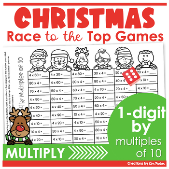 Preview of Christmas Math Games Multiply 1-Digit Numbers by Multiples of 10