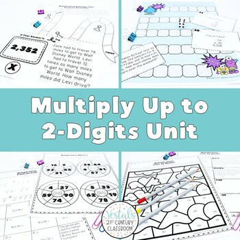 Preview of Multiply 2-Digit Numbers Lessons {Digital & PDF Included}