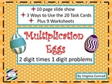 Multiply 2 digit number by 1 digit number---Easter Eggs