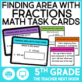 5th Grade Finding Area With Fractions Task Cards Multiply 