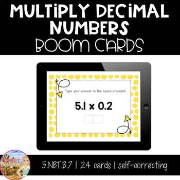 Preview of Multiply Decimal Numbers Boom Cards | Distance Learning