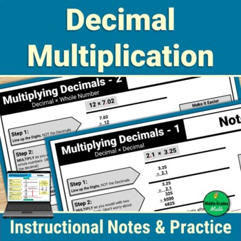 Preview of Multiply Decimals Instructional Notes and Practice