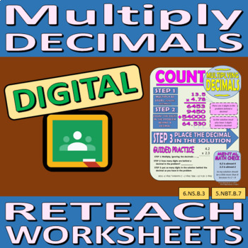 Preview of Multiply Decimals Reteach Worksheets (DIGITAL) - Google Classroom