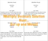 Multiply Decimals Solution Hunt