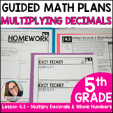 Multiply Decimals & Whole Numbers Guided Math Worksheets A