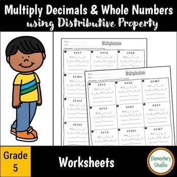 Preview of Multiply Decimals and Whole Numbers using Distributive Property
