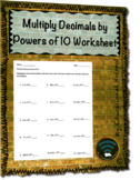 Multiply Decimals by Powers of 10 Worksheet