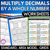 Multiply Decimals by a Whole Number Worksheets Area Model 