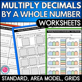 Multiply Decimals by a Whole Number Worksheets Area Model 