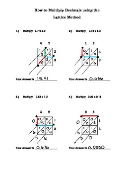 Preview of Multiply Decimals with the Lattice Method
