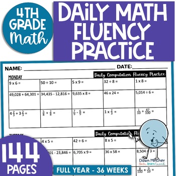 Preview of Daily Math Fact Fluency Multiply, Divide, Add, Subtract Computation 4th Grade