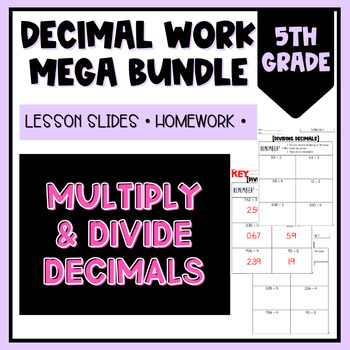 Preview of Multiply & Divide Decimal BUNDLE | Lessons, Homework, Anchor Charts | 5th Grade