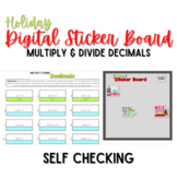 Multiply & Divide Decimals Self Checking Sticker Board - C