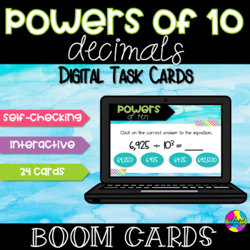 Preview of Multiply & Divide Decimals by Powers of 10 Boom Cards™ Digital Task Cards