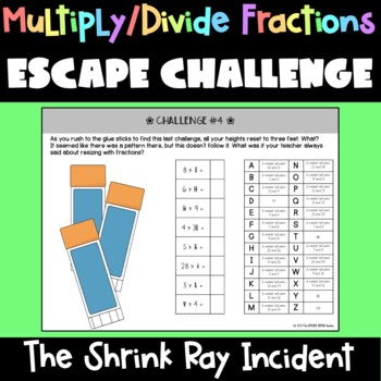Preview of Multiply & Divide Fractions Escape Challenge Game - 3 Levels!