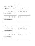 Multiply & Divide Integers: Guided Notes