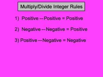 Preview of Multiply & Divide Integers for the Smartboard