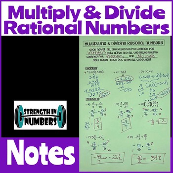 Preview of Multiply & Divide Rational Numbers Notes Interactive Notebook