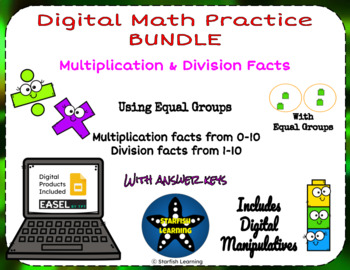 Preview of Multiply & Divide Using Equal Groups Digital BUNDLE