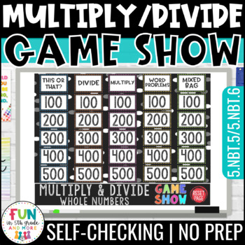 Preview of Multiply & Divide Whole Numbers Game Show 5th Grade Math Review 5.NBT.5 5.NBT.6