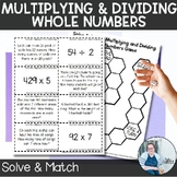 Multiply & Divide Whole Numbers Solve & Match Game TEKS 5.