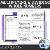 Multiply & Divide Whole Numbers Stack Em Up TEKS 5.3a Math