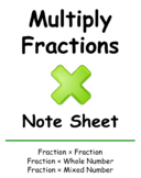 Multiply Fraction Note Sheet