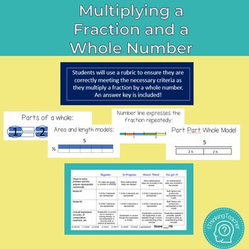 Preview of Multiply Fraction by Whole Number with RUBRIC