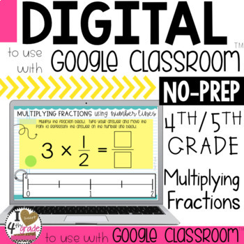 Preview of Multiply Fractions Digital Lesson to use with Google Classroom 