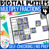 Multiply Fractions Digital Puzzles {4.NF.4} 4th Grade Math