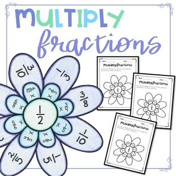 Preview of Multiply Fractions Flowers Activity & Craft