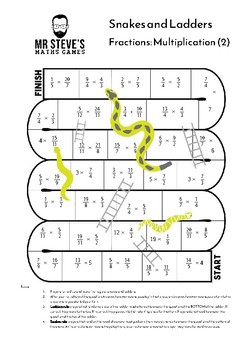 multiply fractions game snakes and ladders multiplication