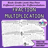 Multiply Fractions Partner Game Four Levels of Fun TEKS 6.3E