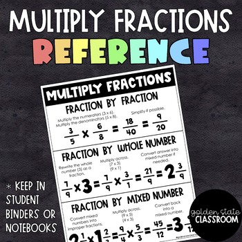 Preview of Multiply Fractions Poster  |  Distance Learning