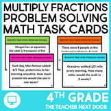 4th Grade Multiply Fractions Problem Solving Task Cards