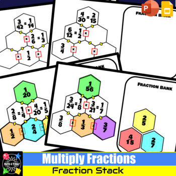 Preview of Multiply Fractions Puzzle - Fraction Stack - DIGITAL - GoogleSlides/PowerPoint