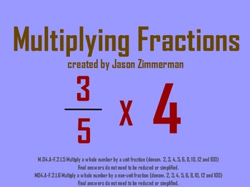 Preview of Multiply Fractions Flipchart: Unit and Non-Unit Fractions