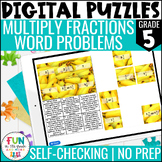 Multiply Fractions Word Problems Digital Puzzles {5.NF.6} 
