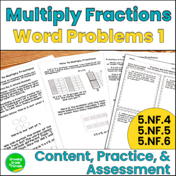 Preview of Multiply Fractions Word Problems Worksheets 1