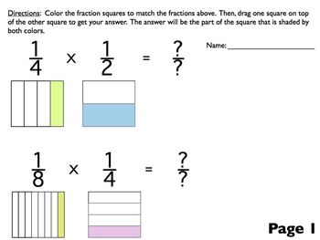 Preview of Multiply Fractions by Fractions. - 5.NF.4