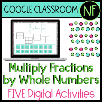Preview of Multiply Fractions by Whole Numbers, Fractions of a Set Google Slides Digital