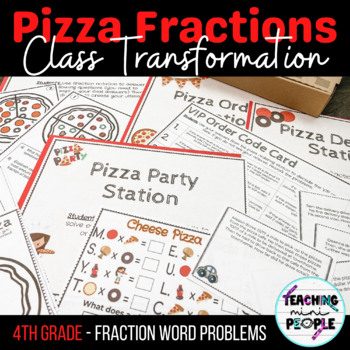 Preview of Multiply Fractions by Whole Numbers Word Problems | Pizza Party Transformation