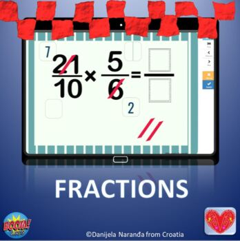 Preview of Multiply Fractions with Cross Canceling Boom Cards