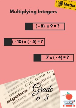 Preview of Multiply Integers Worksheet - Free Math Worksheet for Grade 6-8