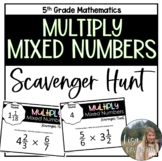 Multiply Mixed Numbers Scavenger Hunt for 5th Grade Math