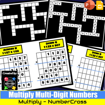 Preview of Multiply Multi-Digit NumberCross Puzzle - DIGITAL - GoogleSlides/PowerPoint