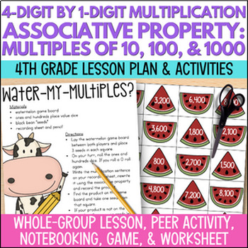 Preview of Associative Property of Multiplication Multiplying by 10, 100, 1000 Game & More